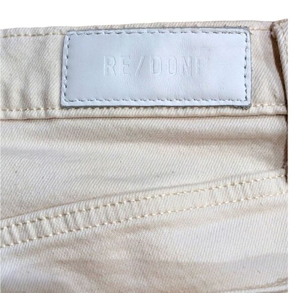 RE/DONE 70S Stove Pipe High Rise Vintage White Button Fly Ankle Jeans Size 28 - Picture 10 of 12